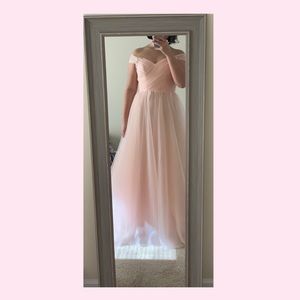 🌸Sheer pink shiffon prom dress🌸